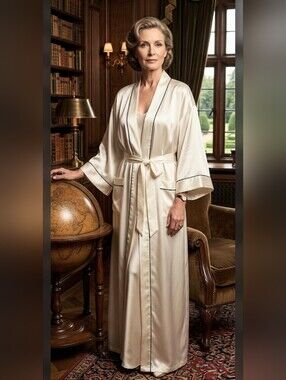 Christian Dior Monsieur Vintage Satin Robe OS One Size Classic Old Money #820